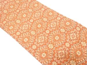 花更紗模様織り出し　名古屋帯